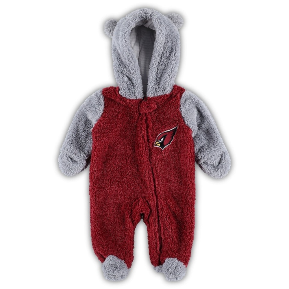 NFL Arizona Cardinals Cardinal Game Nap Teddy Fleece Bunting Full-Zip Sleeper